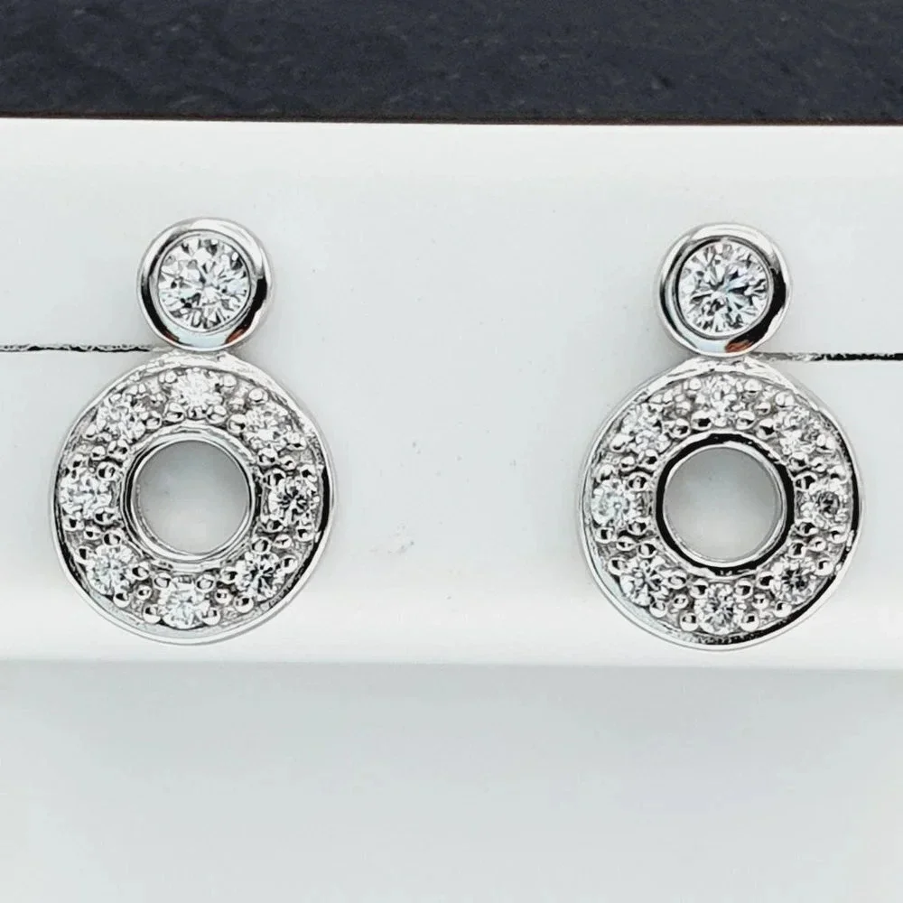 925 sterling silver luxury CZ earrings for women/girls, Best forRJUS2185